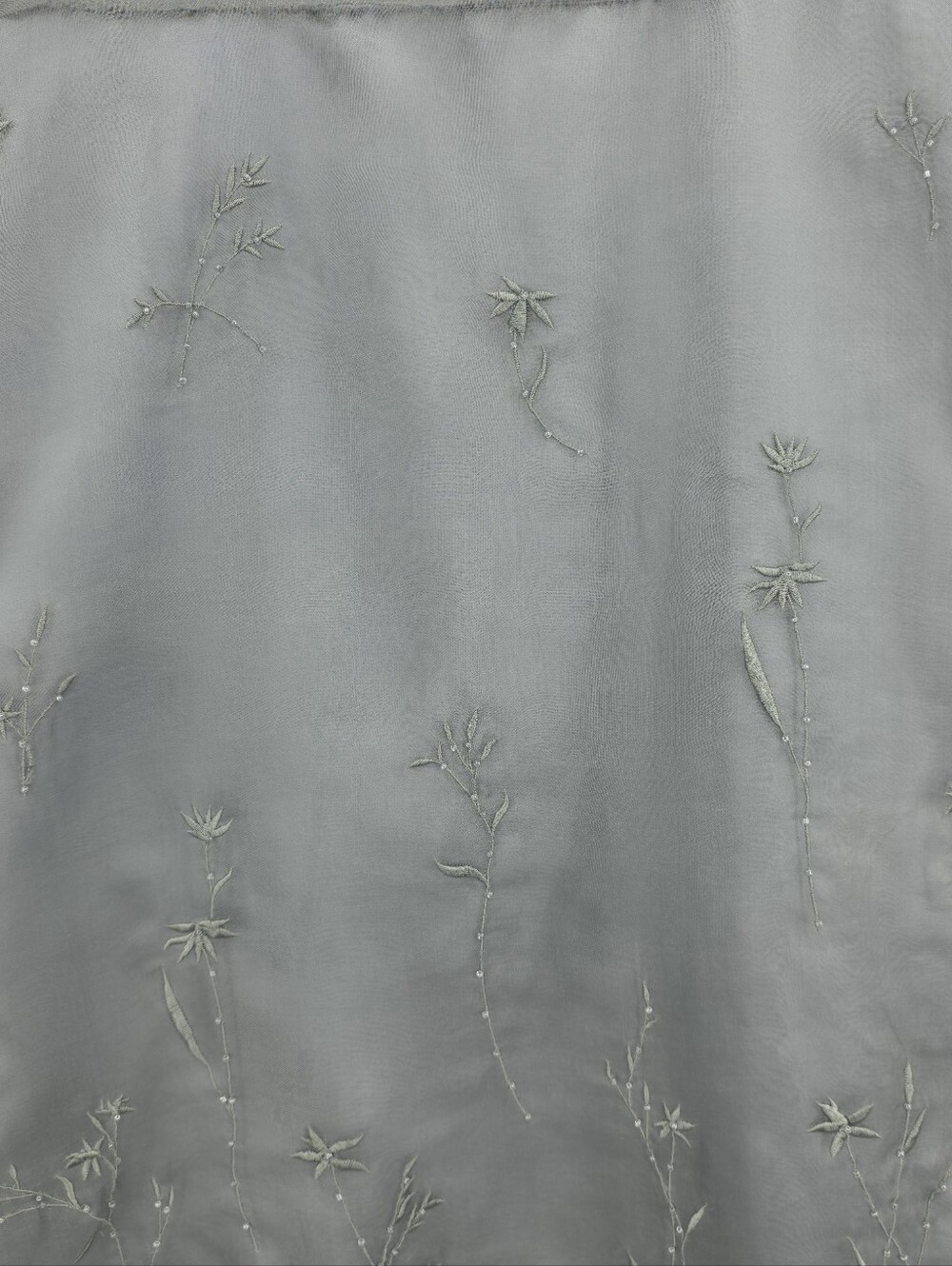 Vintage 100% Silk Relativity Embroidered Slip Dress Sage Sheer Overlay Y2k Small - Picture 8 of 16